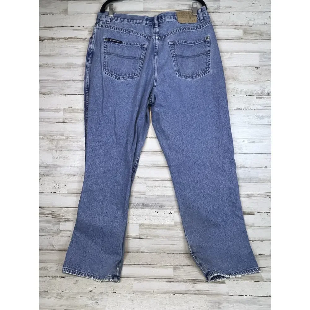 Vintage Bugle Boy Jeans Men 38x32 (36x30) Light Wash 90s Straight Leg Denim